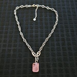 Rose Quartz To Rhodolite On Silver Chain